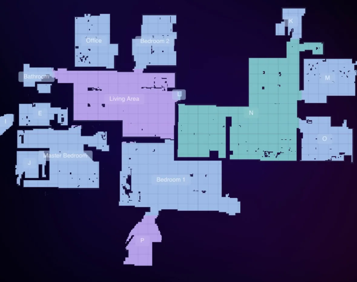 Robot vacuum map of the upper floor